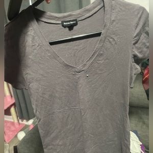 Active basic gray v neck t